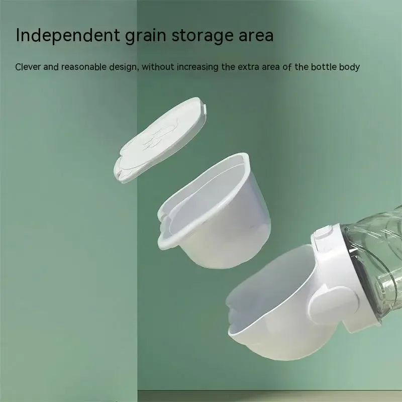 Hundeflasche 4-in-1: Tragbare Wasser- & Futtertasse mit integriertem Kotbeutel-Spender - Animalivo