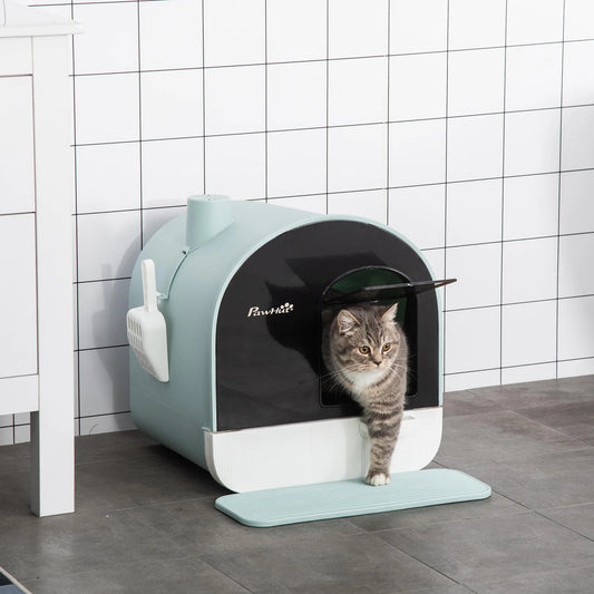 Katzenstreu-Toilette mit abnehmbarem Tablett & Schaufel (43x44x47cm)