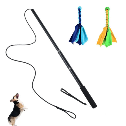 Hunde Flirt Locken Pole Stick Spielzeug Haustier Interaktive Jagen Schwanz Teaser Zauberstab Training Kauen Seil Katze Haustier - Animalivo