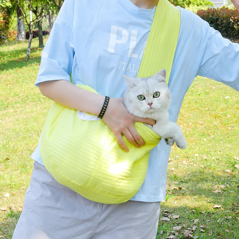 Handgemachte Hundetasche: Atmungsaktive Leinwand-Sling für Kätzchen und kleine Hunde - Animalivo