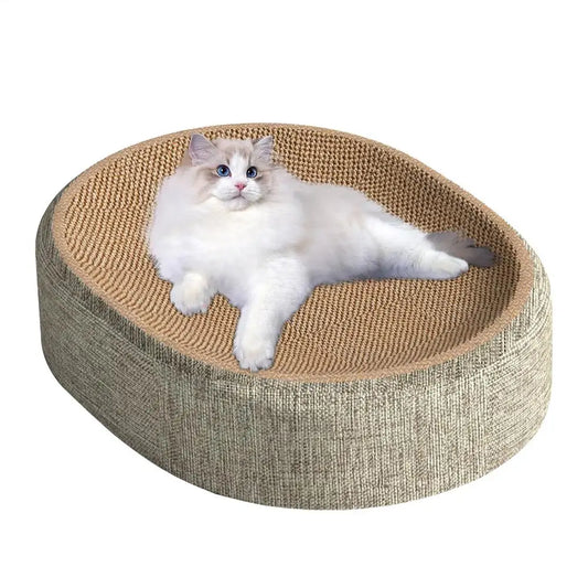 Ovale Sisal-Kratzmatte & Katzenbett