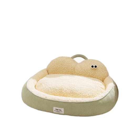 Ganzjähriges Haustierbett (Katze/Hund) mit Nackenschutz & Bolster-Rand - Animalivo