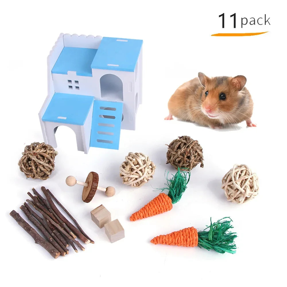 Zahnpflege Kauspielzeug-Set für Kaninchen & Nager - Animalivo