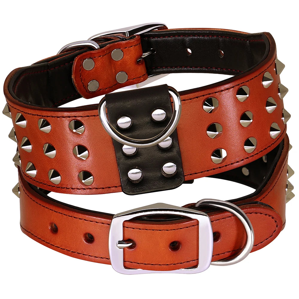 Echtes Leder Hundehalsband (Verstellbar) – Langlebig, für Mittelgroße & Große Hunde - Animalivo
