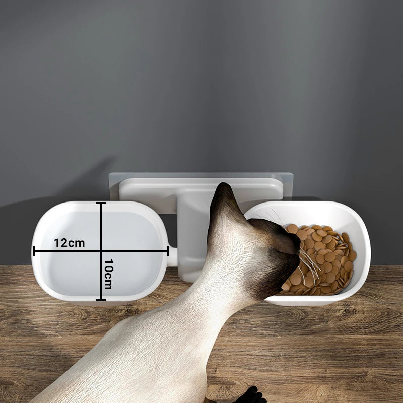 Höhenverstellbarer Wand-Doppelnapf für Katzen & Hunde - Animalivo