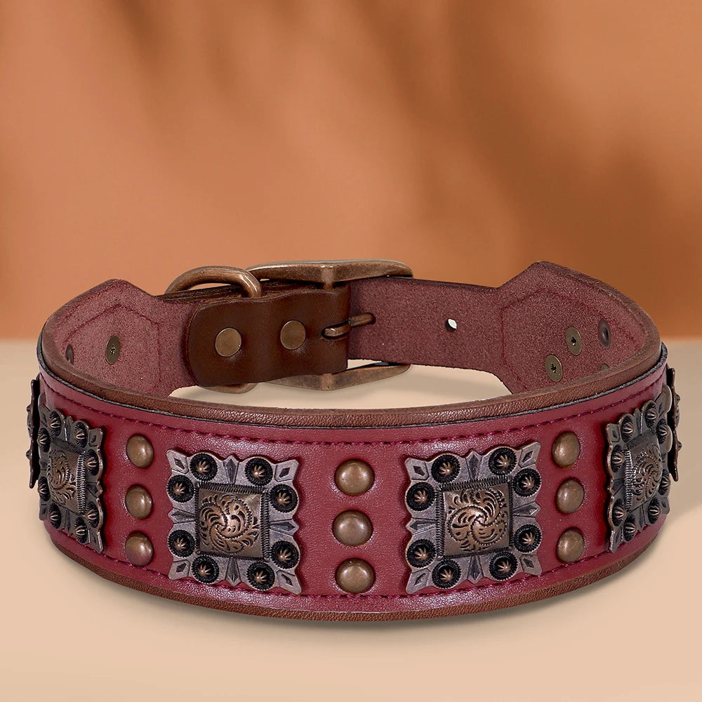 Cooles Hundehalsband aus Echtem Leder mit Spikes (Verstellbar) - Animalivo