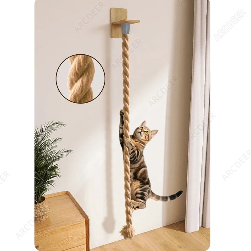 Katzen-Kletterwand mit Sisalseil-Leiter