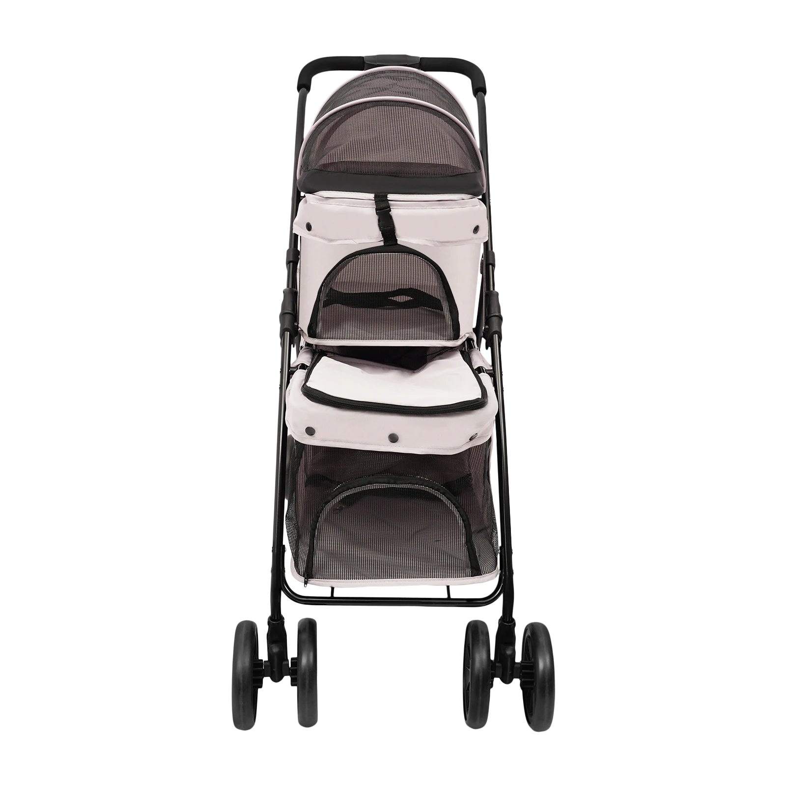 Faltbarer Doppel-Haustier-Kinderwagen (2-lagig) – Leichter Trolley für Reisen - Animalivo