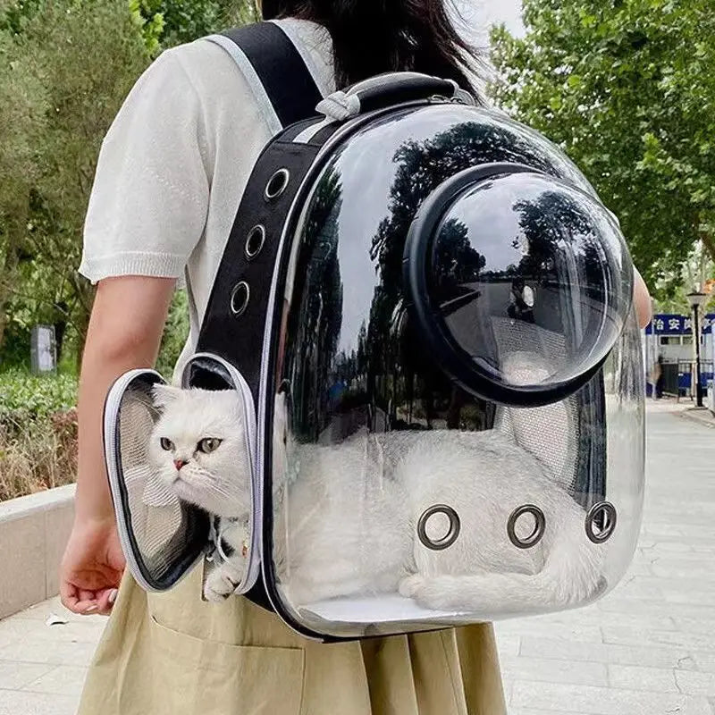 Haustier Rucksack „Raum Kapsel“ (Transparent & Atmungsaktiv) - Animalivo