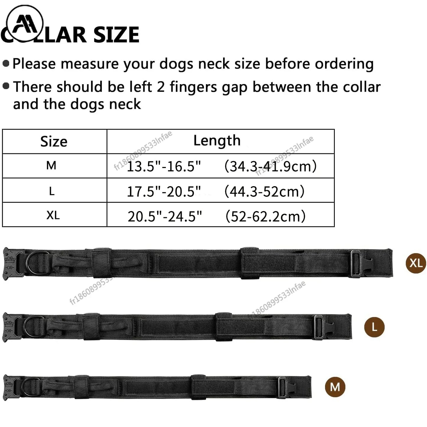 Taktisches Hundehalsband: Verstellbares Militärtraining-Halsband mit Steuergriff - Animalivo