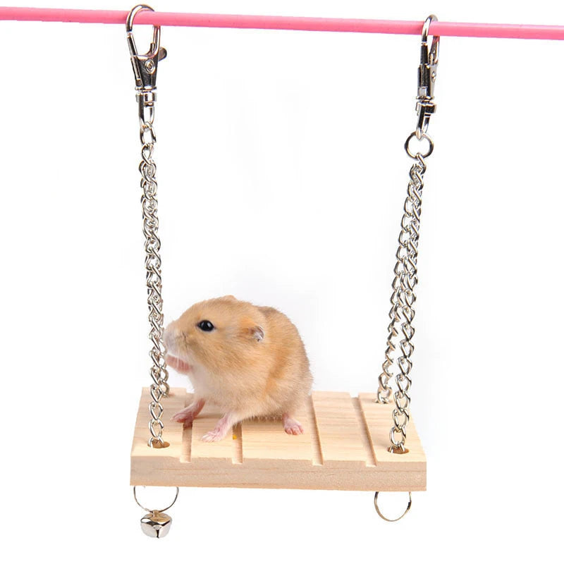Hängendes Holz-Spielzeug-Set für Hamster & Papageien - Animalivo