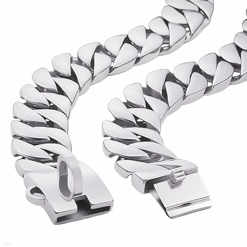 Goldfarbenes Edelstahl-Hundehalsband (32mm) – Für Labrador, Rottweiler & American Bully - Animalivo