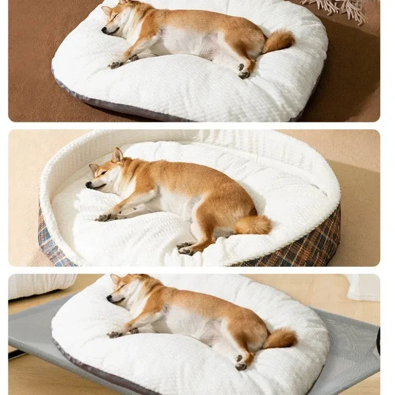 Ovale Hunde-Matratze: Verdicktes, abnehmbares & waschbares Kissen für den Winter - Animalivo