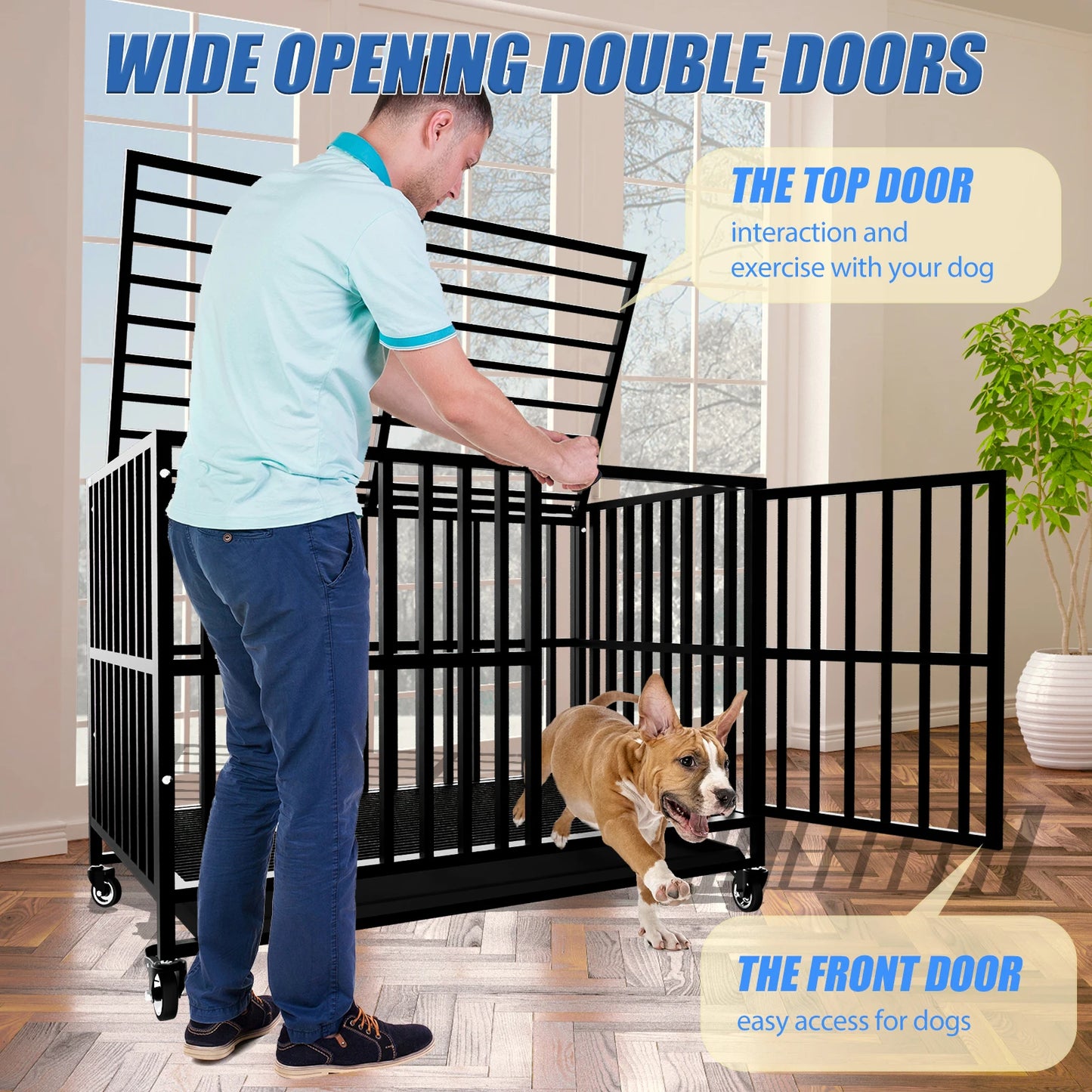 Extra Große Hundebox aus Legiertem Stahl (Unzerstörbar & Mobil) - Animalivo