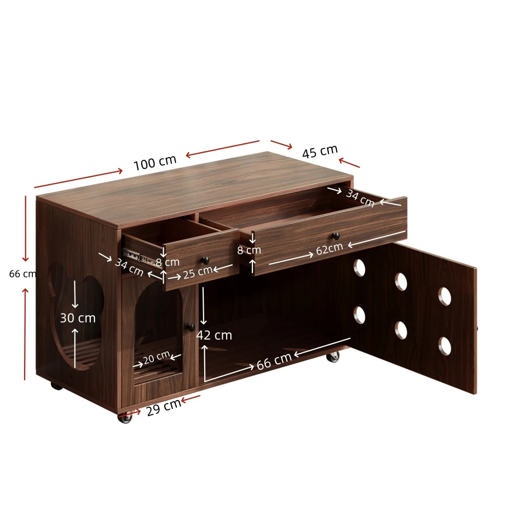 Katzenschrank (mobile Katzentoilette) – Katzenschrank/Katzenhaus mit abnehmbarer Sandentfernungsplatte, geruchsisoliert, ohne Katzentuch - Animalivo