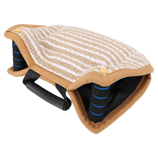 Hundetraining Bisskissen Reißfestes interaktives Spielspielzeug Jute Pad Hund Biss Sleeve Trainingsausrüstung mit Griffen - Animalivo
