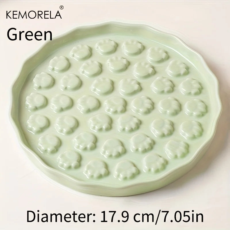 Keramik-Slow-Feeder Katzenschale im Pfoten-Design - Animalivo