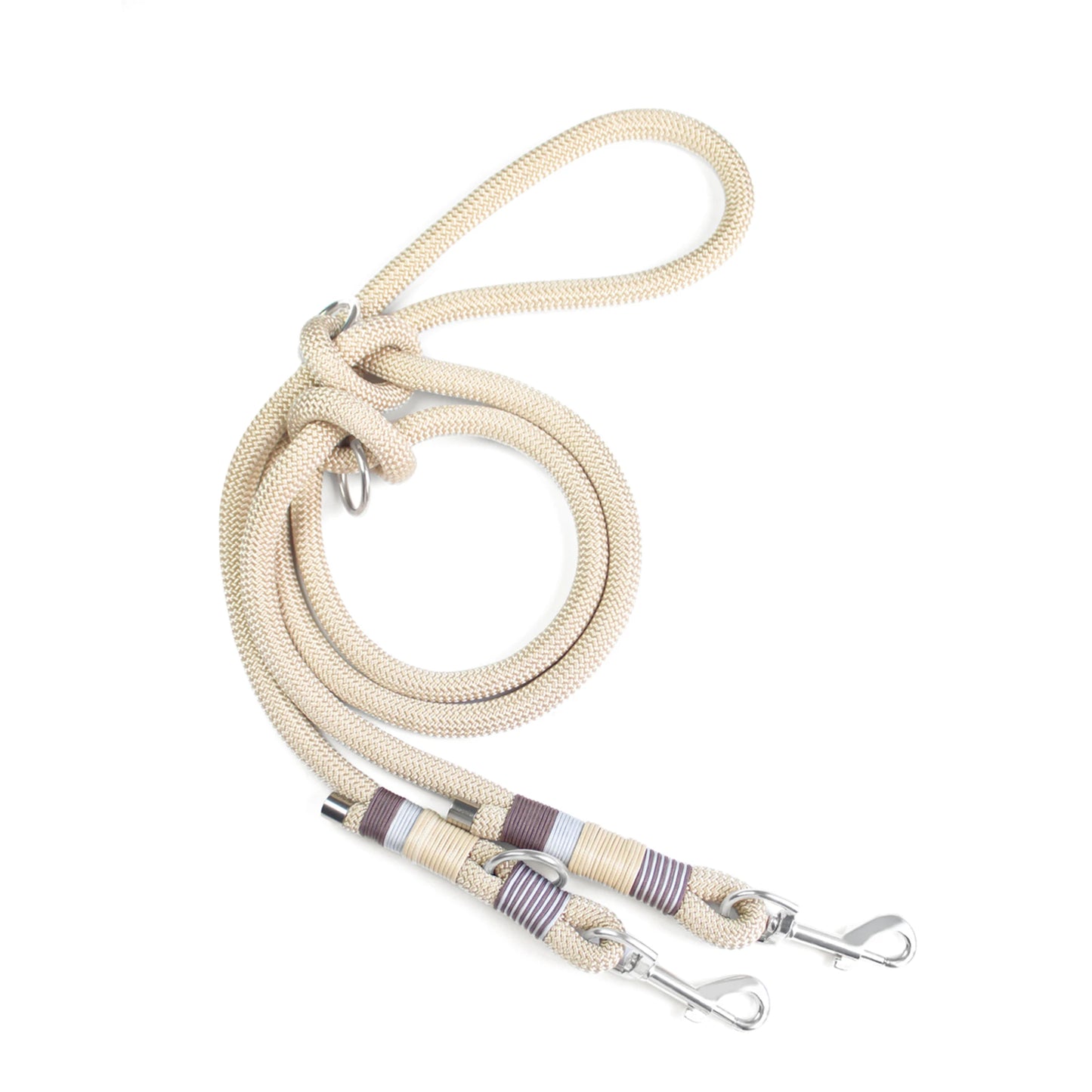 Doppelte Schnallen, geflochtene Leinen für Hunde, einfarbig, multifunktionale handgewebte Leine, Spazierengehen im Freien mit mittleren und großen Hunden - Animalivo