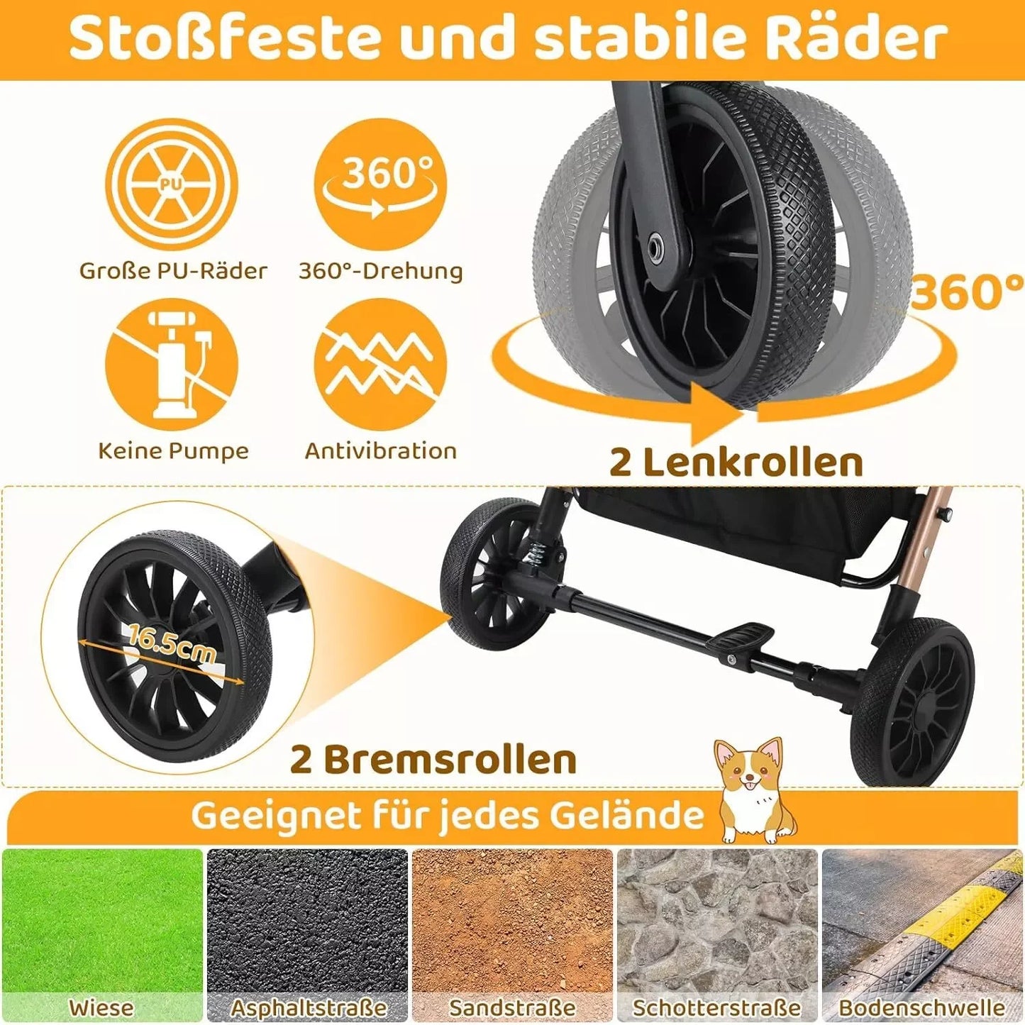 3-in-1 Haustierkinderwagen (Abnehmbare Tragetasche & Autositz) - Animalivo