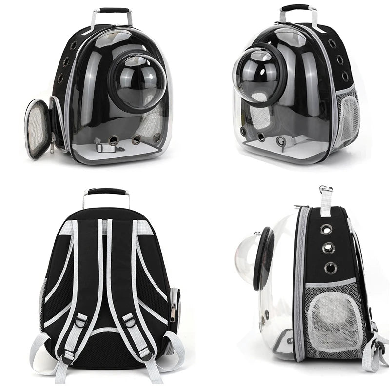 Haustier Rucksack „Raum Kapsel“ (Transparent & Atmungsaktiv) - Animalivo