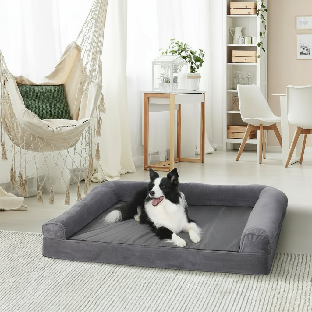 Orthopädische XXL-Hundematratze: Extra großes Schlafkissen mit abnehmbarem Schwammschaum-Bezug - Animalivo