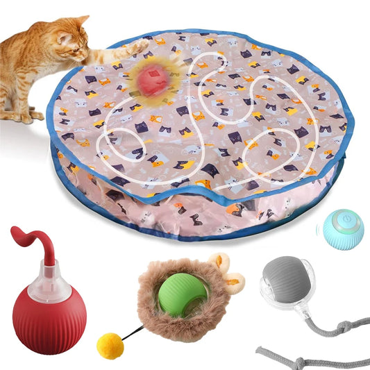 Interaktiver Katzenspielzeugball mit Versteckfunktion