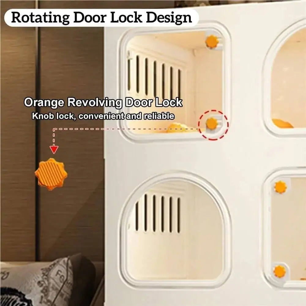 Großes 2-stöckiges Katzenhaus aus Harz mit transparenten Fenstern - Animalivo