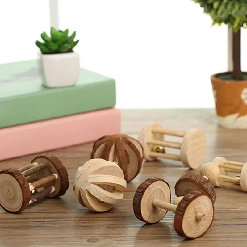 Holz-Spielzeug-Set für Kaninchen & Nager (Kiefer) - Animalivo