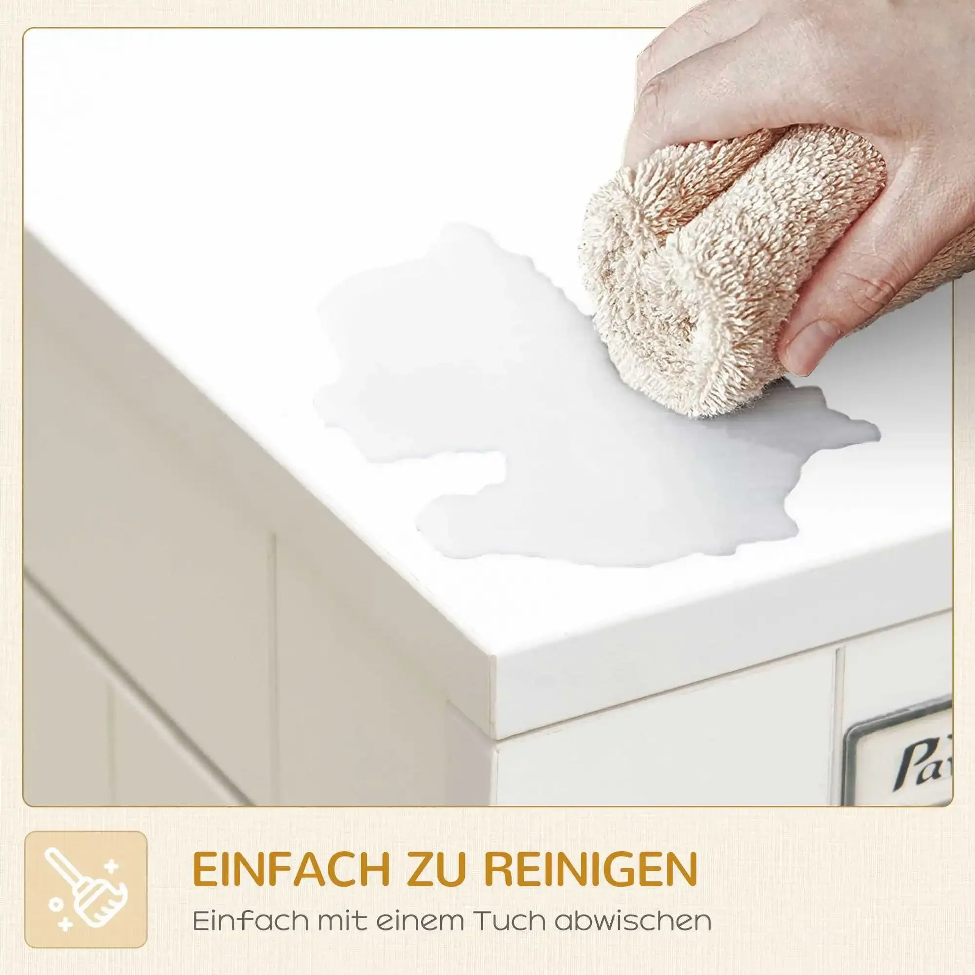 Hundekäfig (Weiß/Schwarz) im Möbelstil mit Tischplatte & Kissen (94 cm) - Animalivo