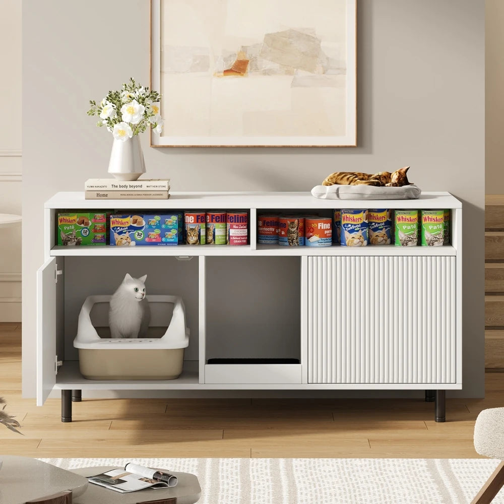 Katzenschrank (mobile Katzentoilette) – Katzenschrank/Katzenhaus mit abnehmbarer Sandentfernungsplatte, geruchsisoliert, ohne Katzentuch - Animalivo