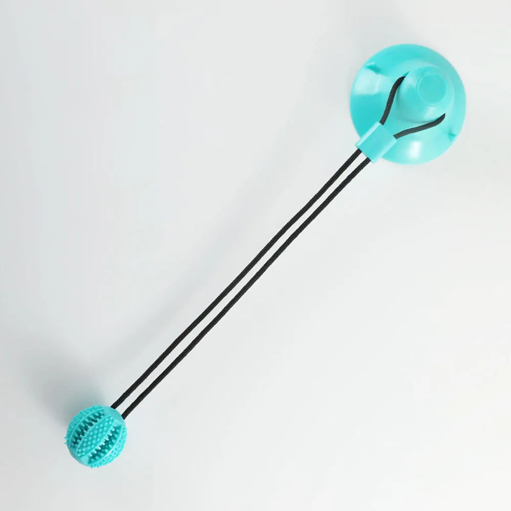 Kauspielzeug-Ball: Interaktiver Futterspender mit Saugnapf für aggressive Kauer & Zahnreinigung - Animalivo