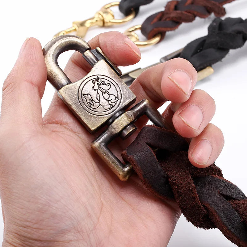 Echtleder Hundeleine für Mittelgroße & Große Hunde - Animalivo