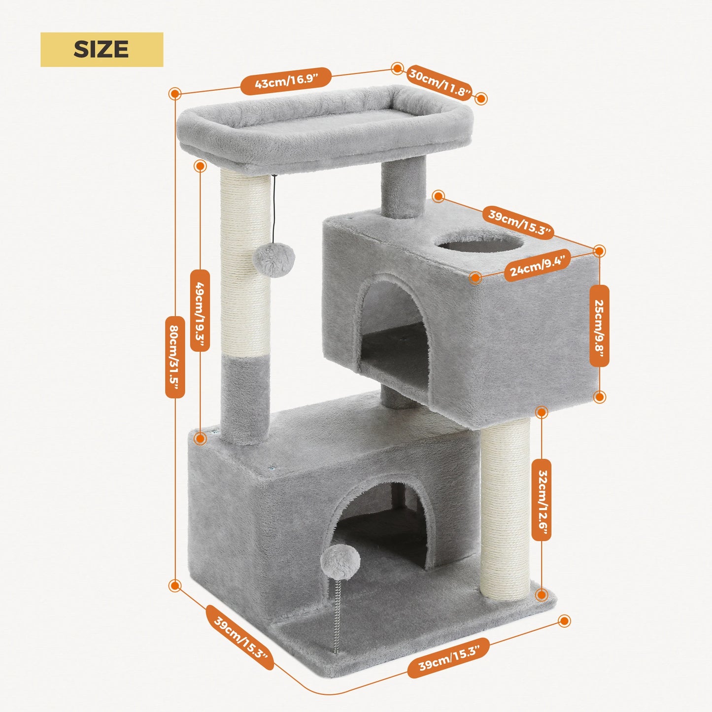 Großer Kratzbaumturm für Katzen im Innenbereich
