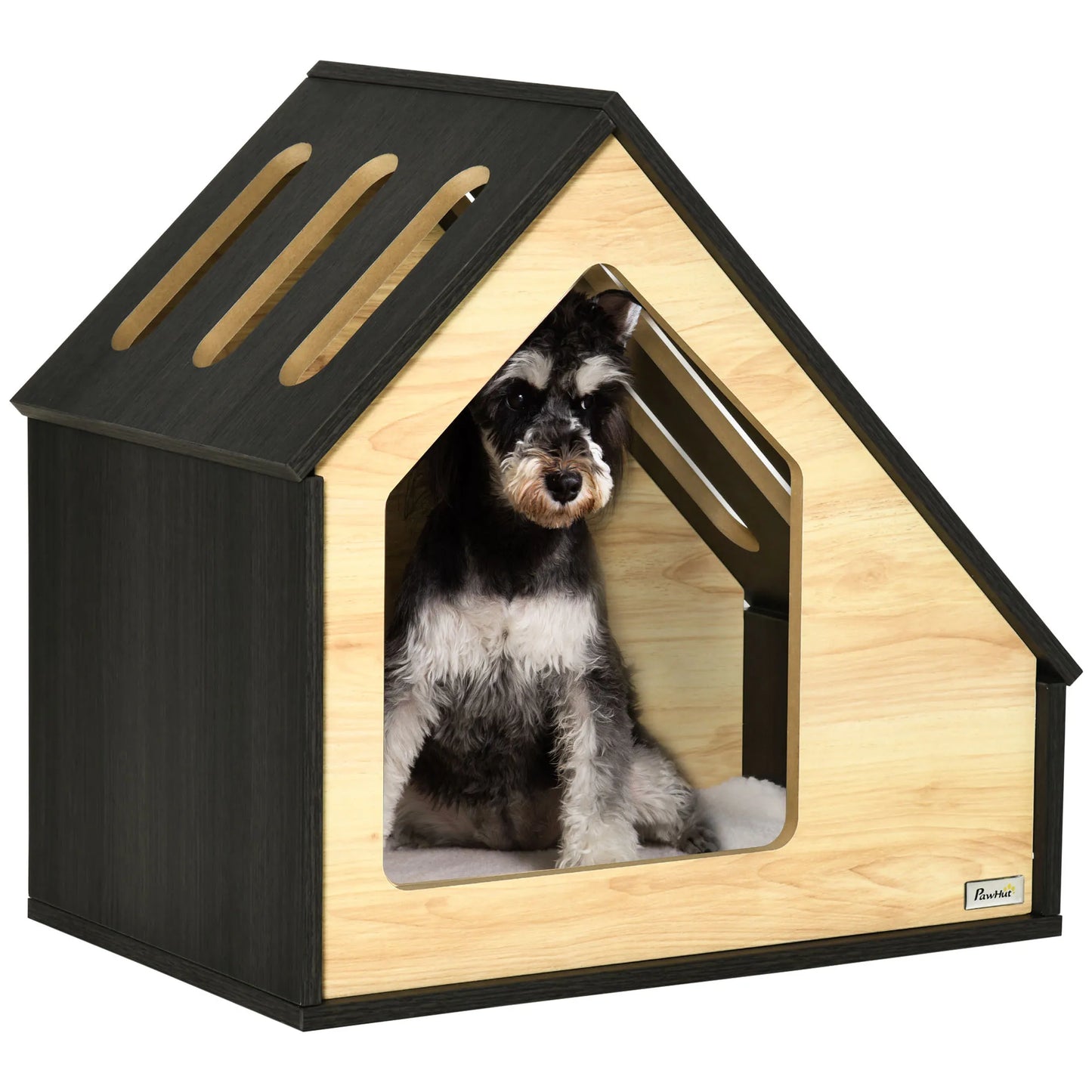 Pawhut Hundehütte Indoor Hundehöhle mit Kissen Hundehaus Hundehöhle mit schrägem Dach Katzenhaus