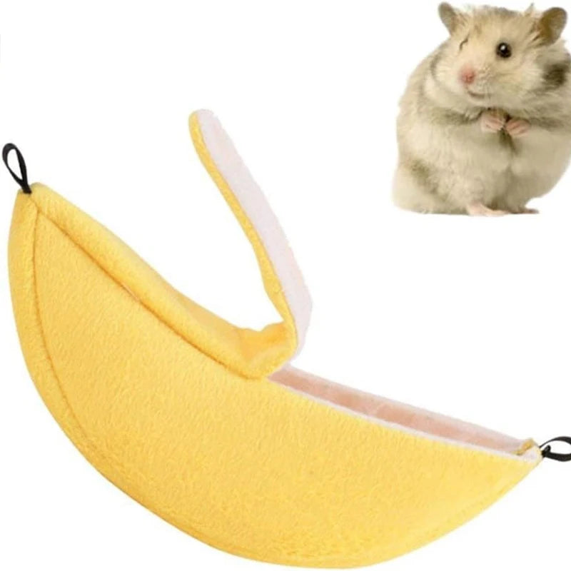 Warmes Bananen-Bett – Hängematte für Hamster & Zuckergleiter - Animalivo