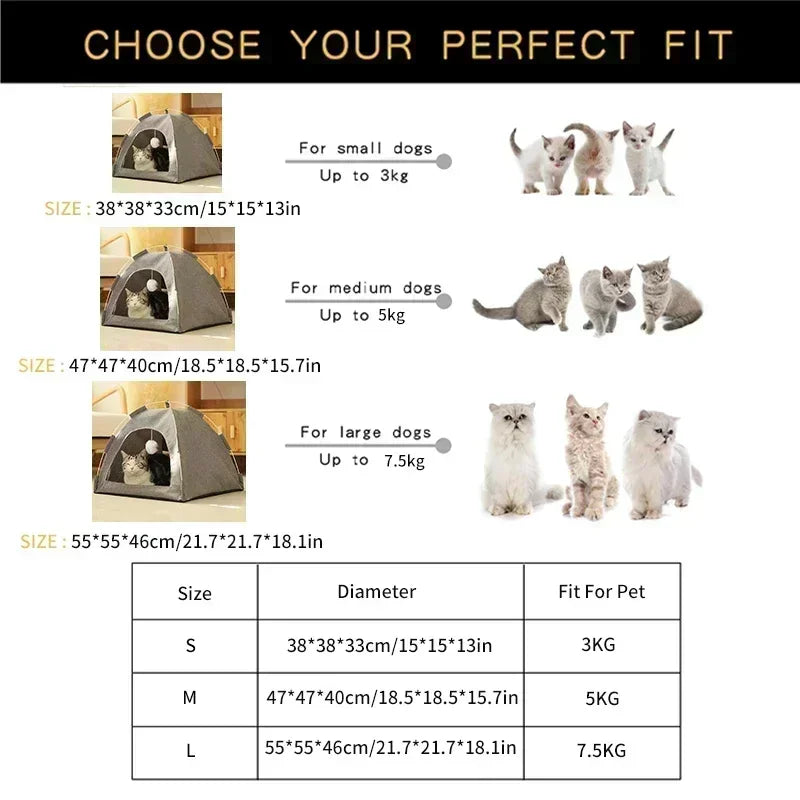 Haustier-Zeltbett mit abnehmbarem Kissen - Animalivo