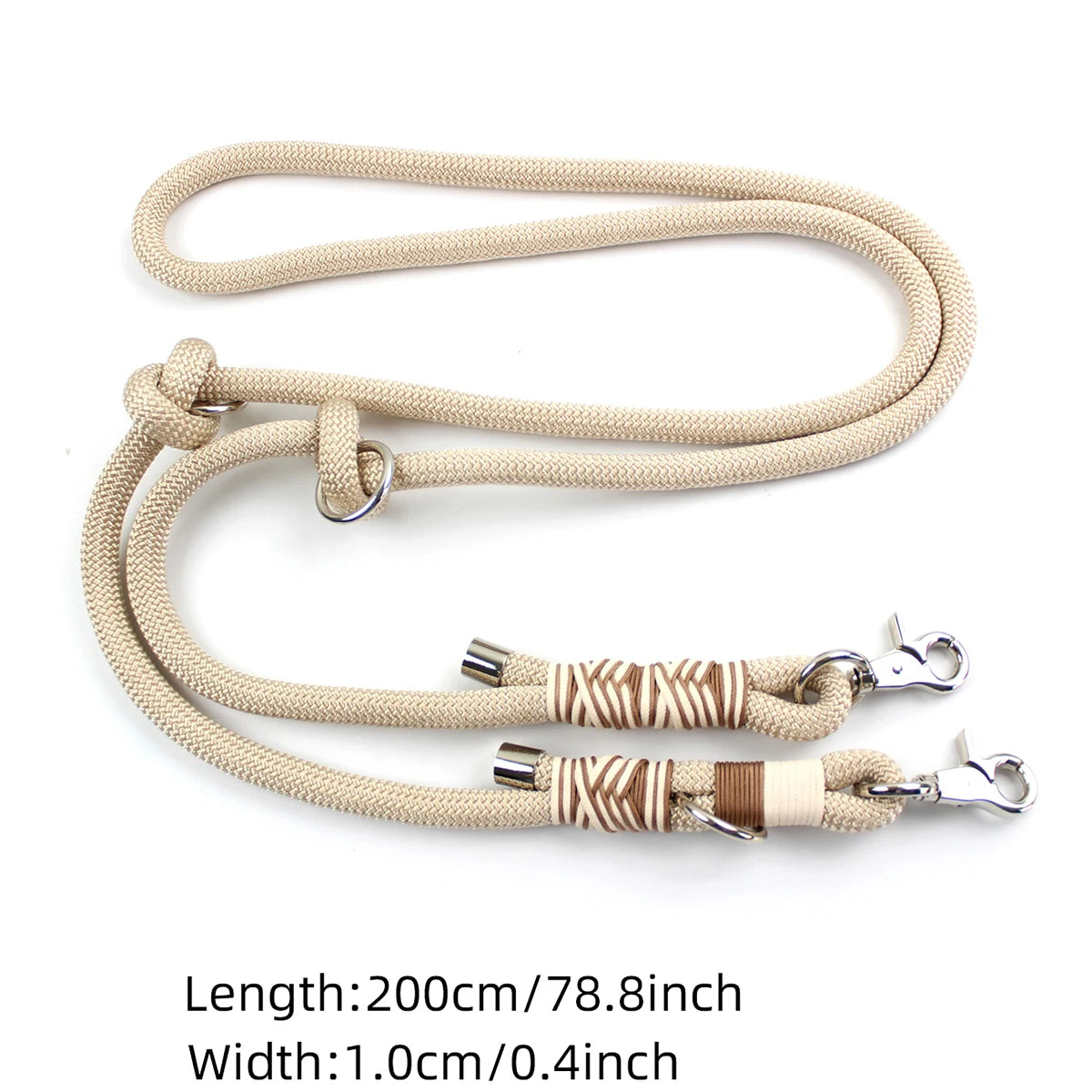 Doppelte Schnallen, geflochtene Leinen für Hunde, einfarbig, multifunktionale handgewebte Leine, Spazierengehen im Freien mit mittleren und großen Hunden - Animalivo