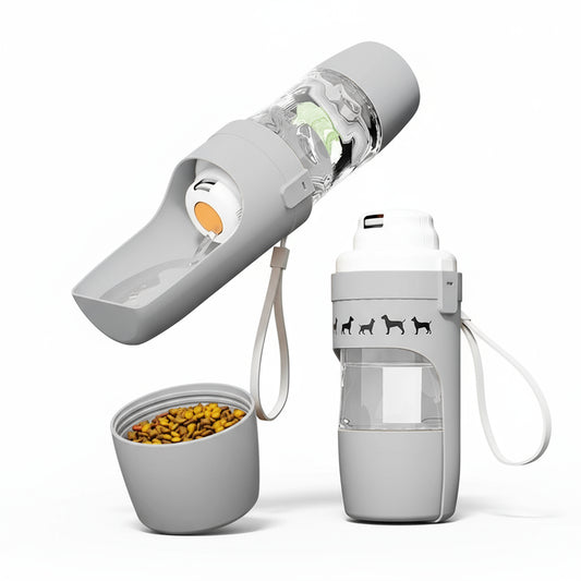 Tragbare Wasserflasche für Hunde & Katzen: 2-in-1 Futter- und Wasserbehälter für Outdoor-Reisen - Animalivo