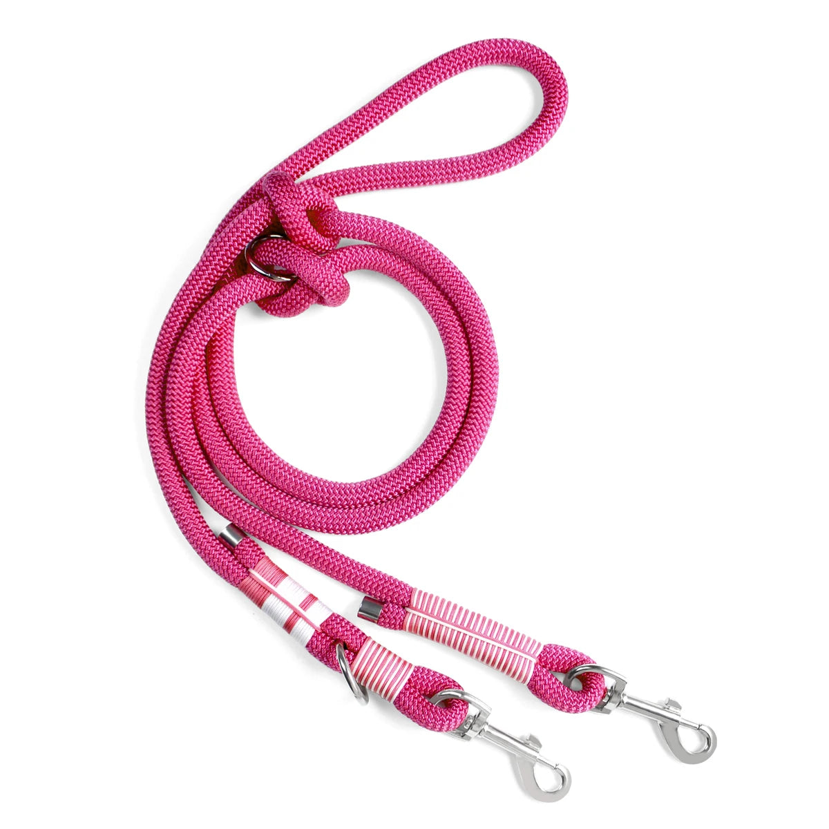 Doppelte Schnallen, geflochtene Leinen für Hunde, einfarbig, multifunktionale handgewebte Leine, Spazierengehen im Freien mit mittleren und großen Hunden - Animalivo