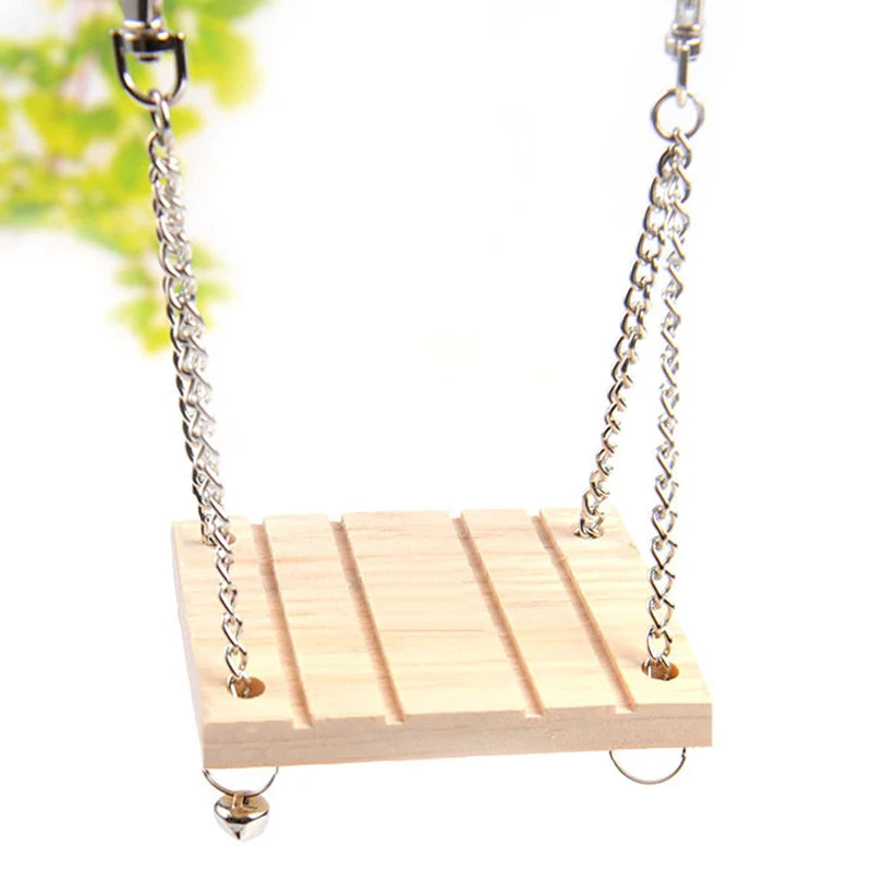 Hängendes Holz-Spielzeug-Set für Hamster & Papageien - Animalivo