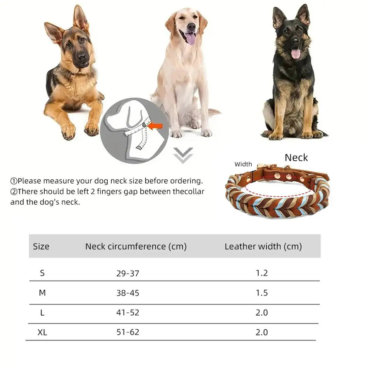 Modisches Nylonseil-Hundehalsband mit Echtleder-Details (Geflochten & Bunt) - Animalivo
