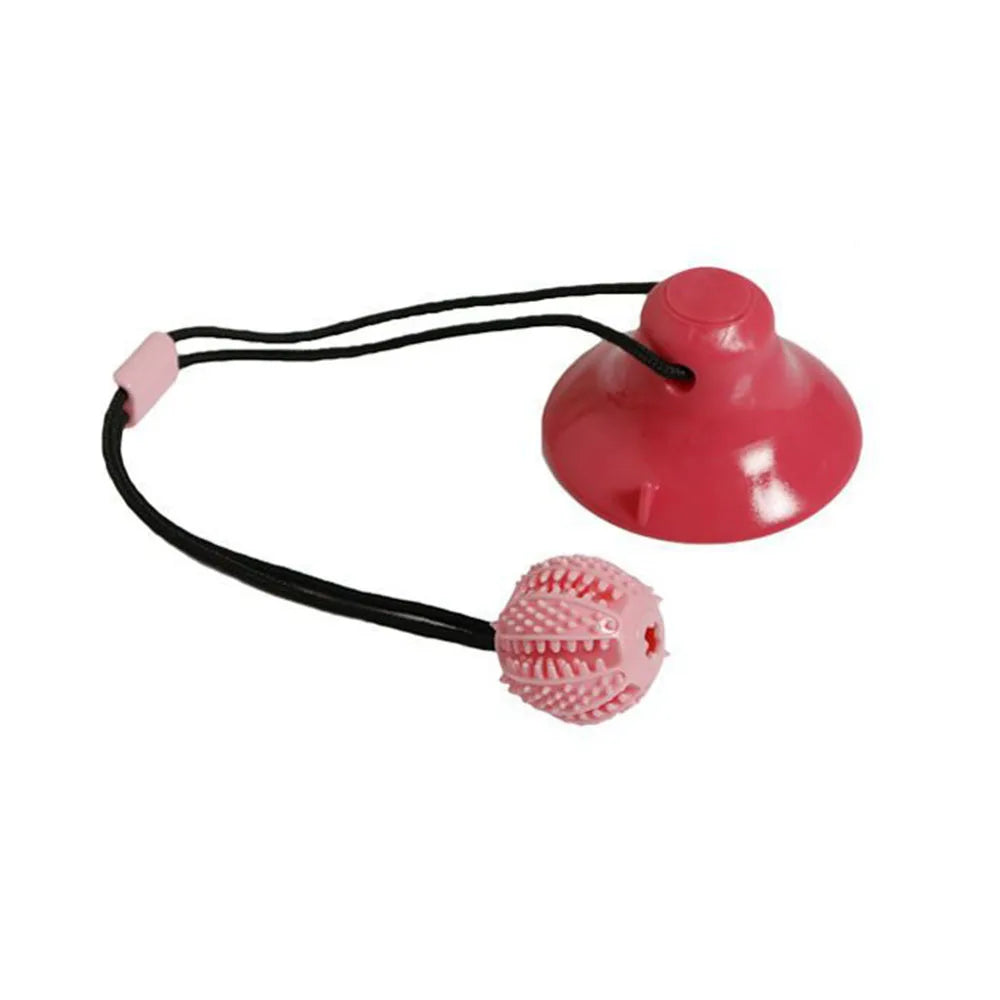 Kauspielzeug-Ball: Interaktiver Futterspender mit Saugnapf für aggressive Kauer & Zahnreinigung - Animalivo