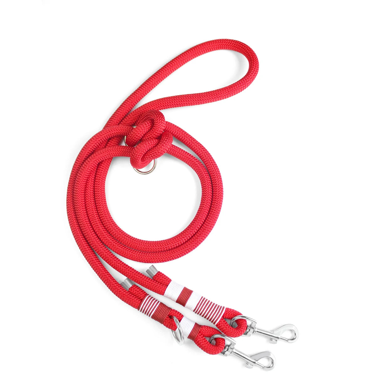 Doppelte Schnallen, geflochtene Leinen für Hunde, einfarbig, multifunktionale handgewebte Leine, Spazierengehen im Freien mit mittleren und großen Hunden - Animalivo