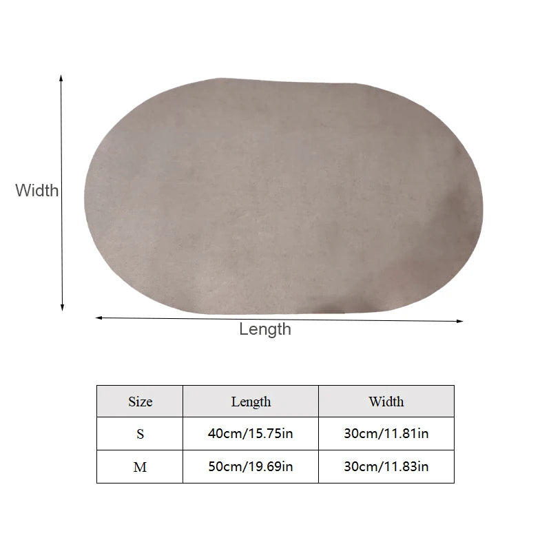 Saugfähige & Rutschfeste Futtermatte, Oval (Schnelltrocknend) - Animalivo