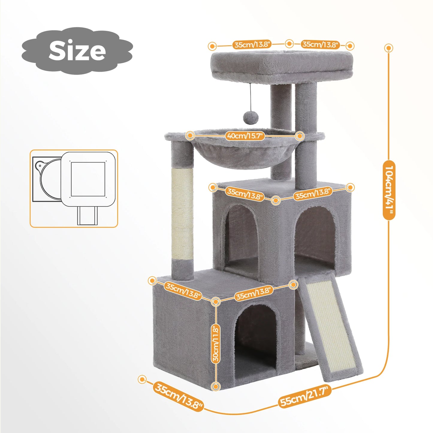 Großer Kratzbaumturm für Katzen im Innenbereich