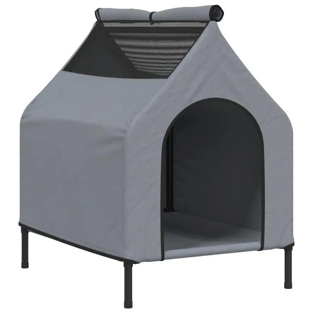 Stabiles Hundehaus (Hellgrau) aus Oxford-Stoff und Stahl – Indoor & Outdoor