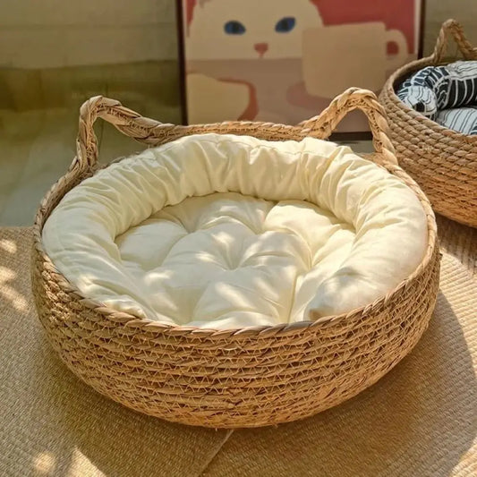 Natürlich gewebtes Katzenbett für alle Jahreszeiten