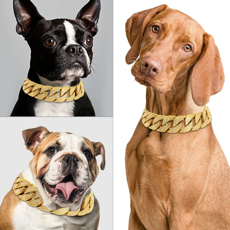 Glänzendes 32mm Kubanisches Ketten-Halsband (Robust & Kausicher) - Animalivo