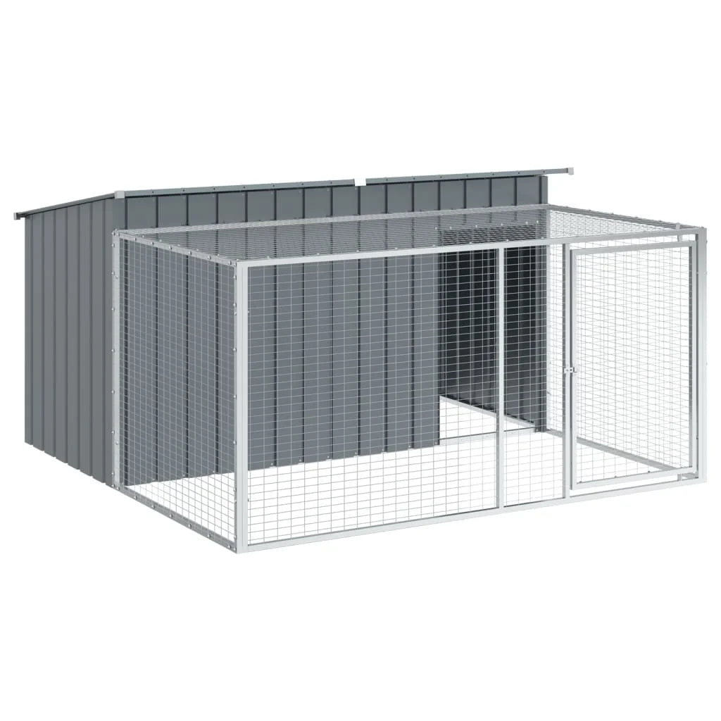 Stabiles Hundehaus aus Verzinktem Stahl (Anthrazit-Dach) – Indoor & Outdoor - Animalivo