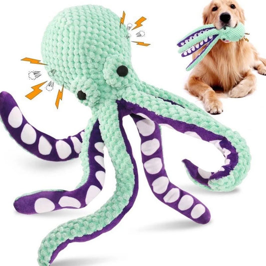 Robustes Oktopus Plüsch-Hundespielzeug mit Sound - Animalivo